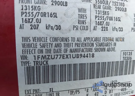 2001 Ford Explorer Sport Trac из США, поврежденный, VIN 1FMZU77EX1UB94418